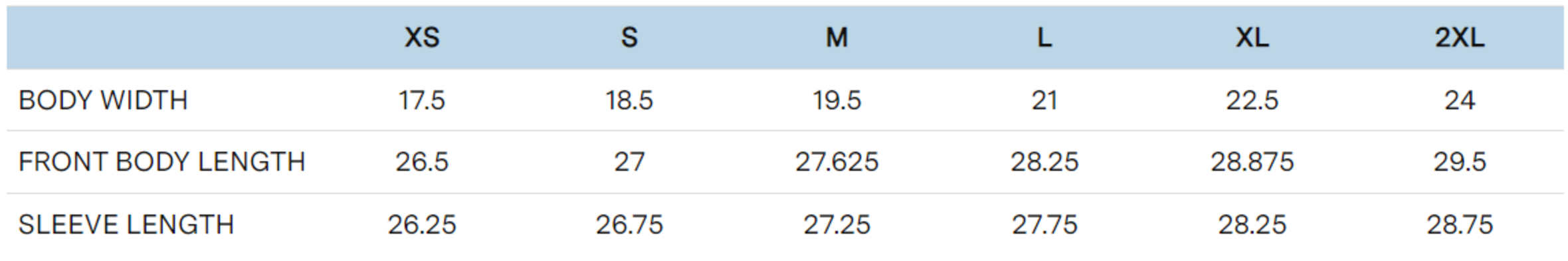 Size chart for a 1305681 Under Armour Ladies Long-Sleeve Locker T-Shirt 2.0