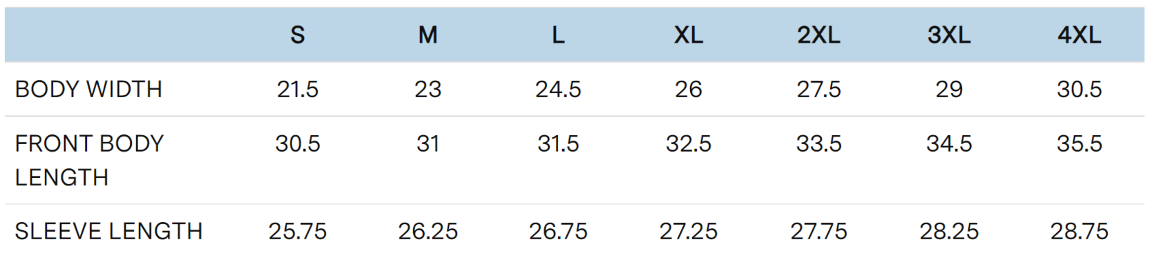 Size chart for a 1305776 Under Armour Men's Long-Sleeve Locker Tee 2.0