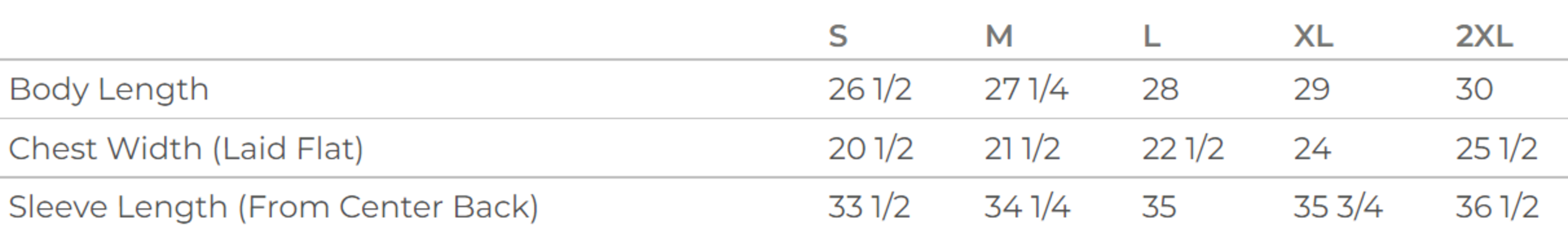 Size chart for a 22709 MV Sport Classic Fleece Colorblocked Hooded Sweatshirt