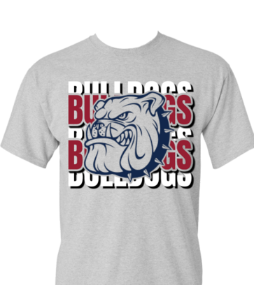 Mascot Name Repeating Bulldogs design idea