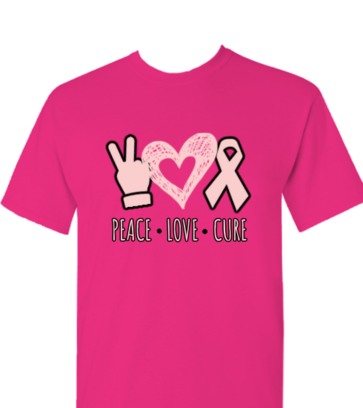 PEACE, LOVE, CURE design idea