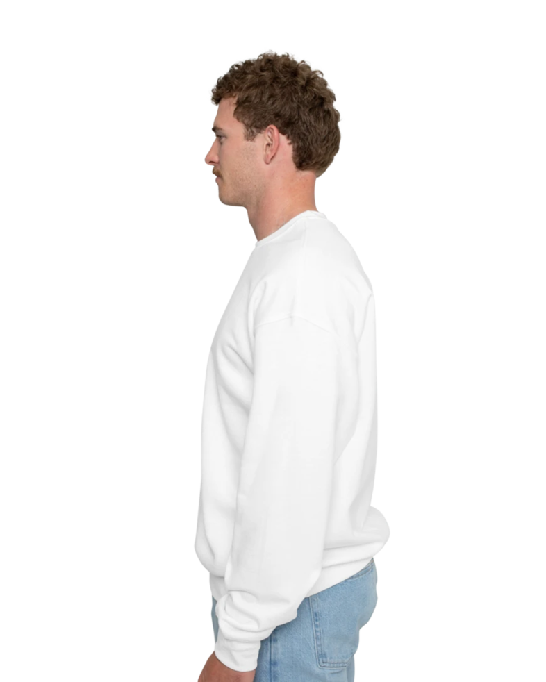 Image of a model wearing a 12000 Gildan Dryblend Crewneck Sweatshirt