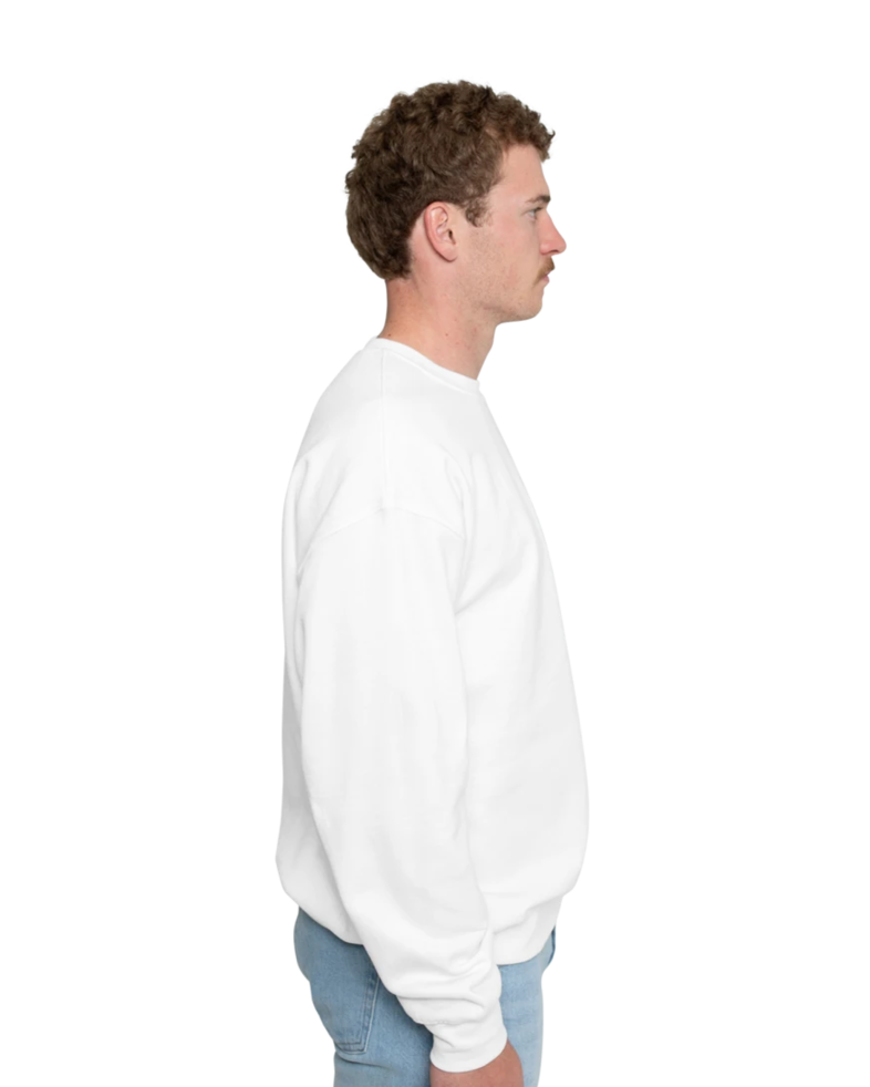 Image of a model wearing a 12000 Gildan Dryblend Crewneck Sweatshirt