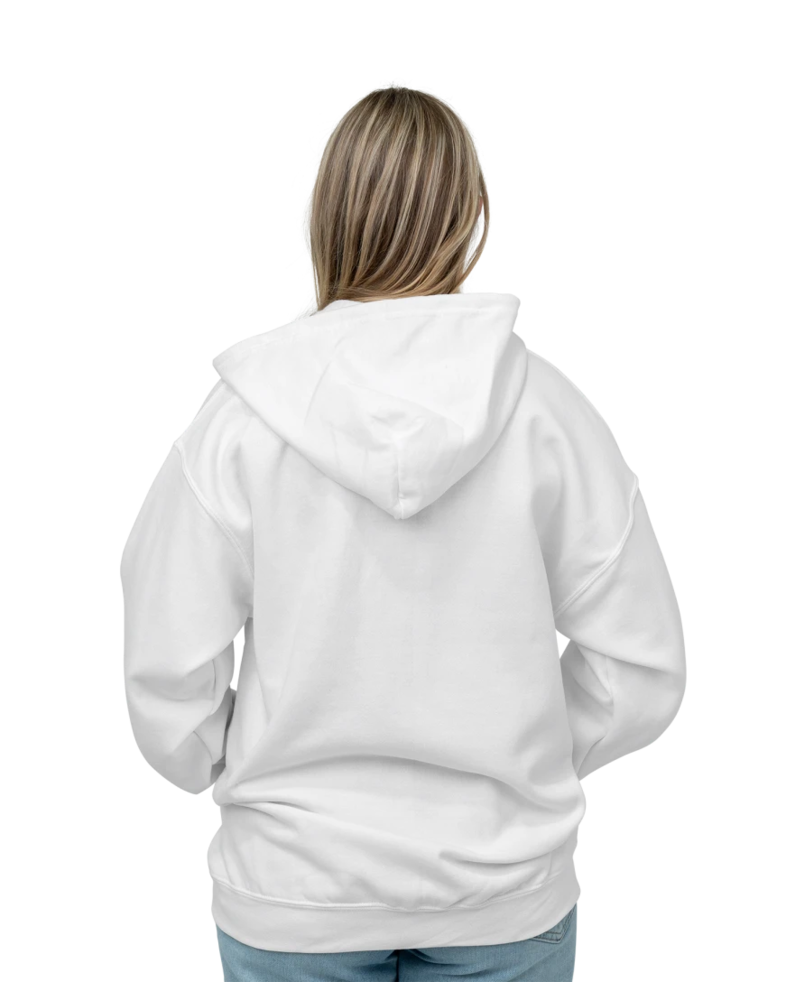 Image of a model wearing a 18600 Gildan Heavy Blend Full Zip Hood