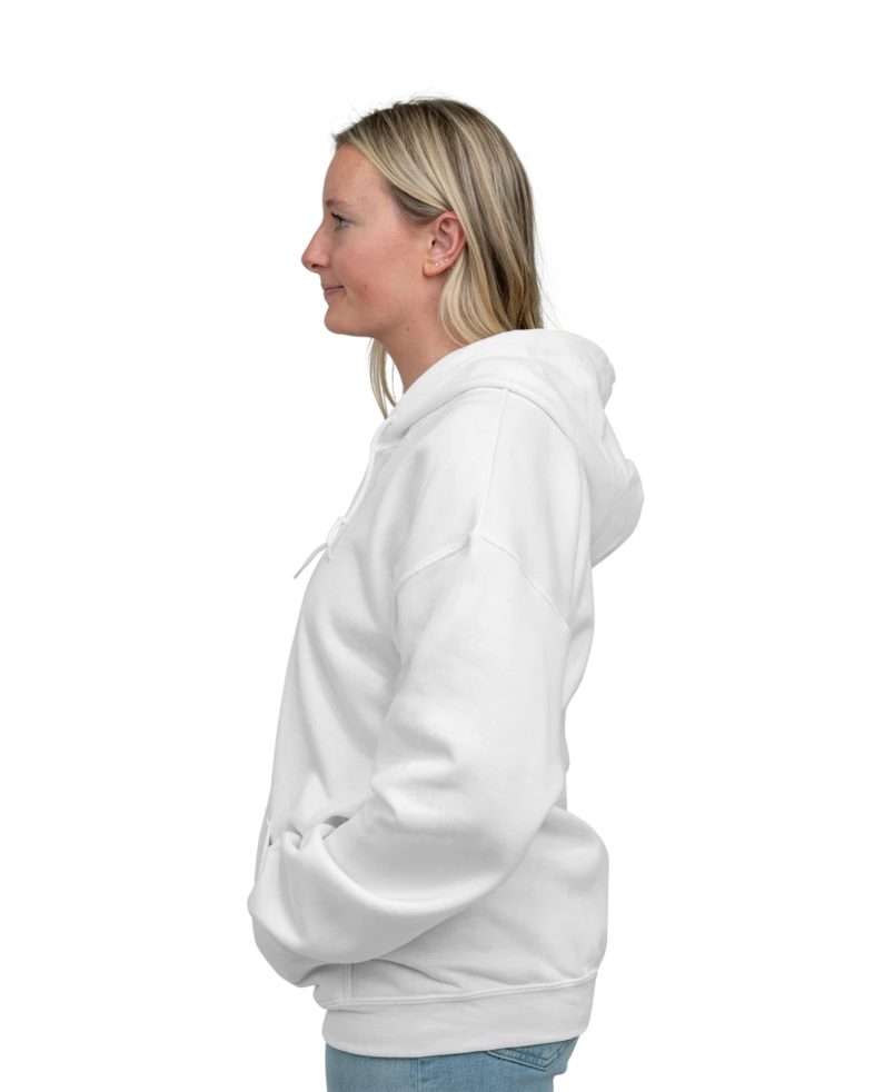 Image of a model wearing a 18600 Gildan Heavy Blend Full Zip Hood