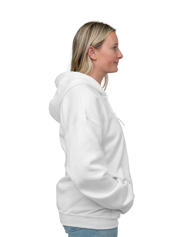 Image of a model wearing a 18600 Gildan Heavy Blend Full Zip Hood