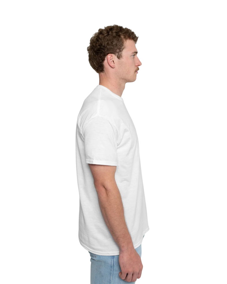 Image of a model wearing a 202 Tultex Unisex Fine Jersey T-Shirt