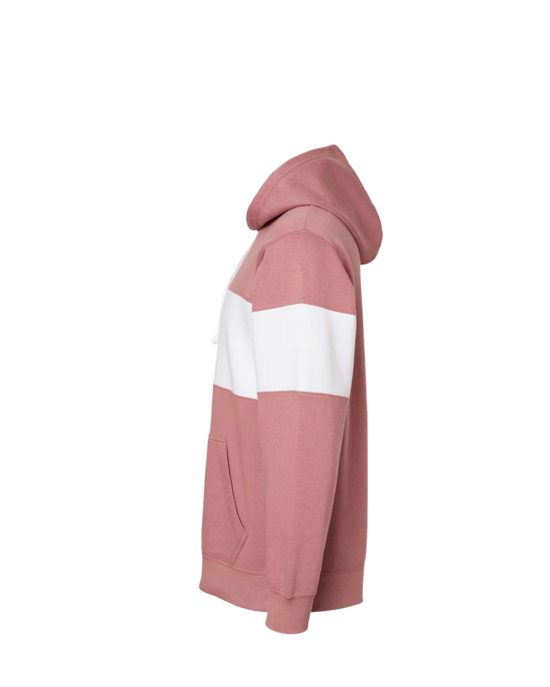 Image of a model wearing a 22709 MV Sport Classic Fleece Colorblocked Hooded Sweatshirt
