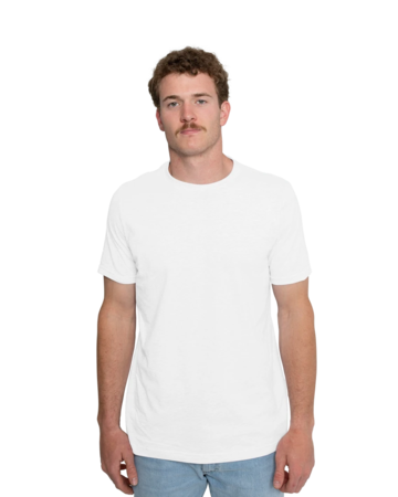 Model wearing a 3001 Bella + Canvas Unisex Jersey Tee