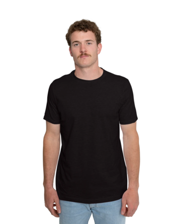 Model wearing a 3001CVC Bella + Canvas Unisex CVC Jersey Tee