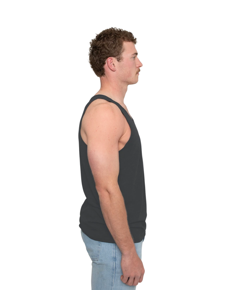 Image of a model wearing a 3480 Bella + Canvas Unisex Jersey Tank
