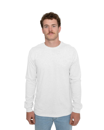 Model wearing a 3501 Bella + Canvas Long Sleeve Jersey Tee