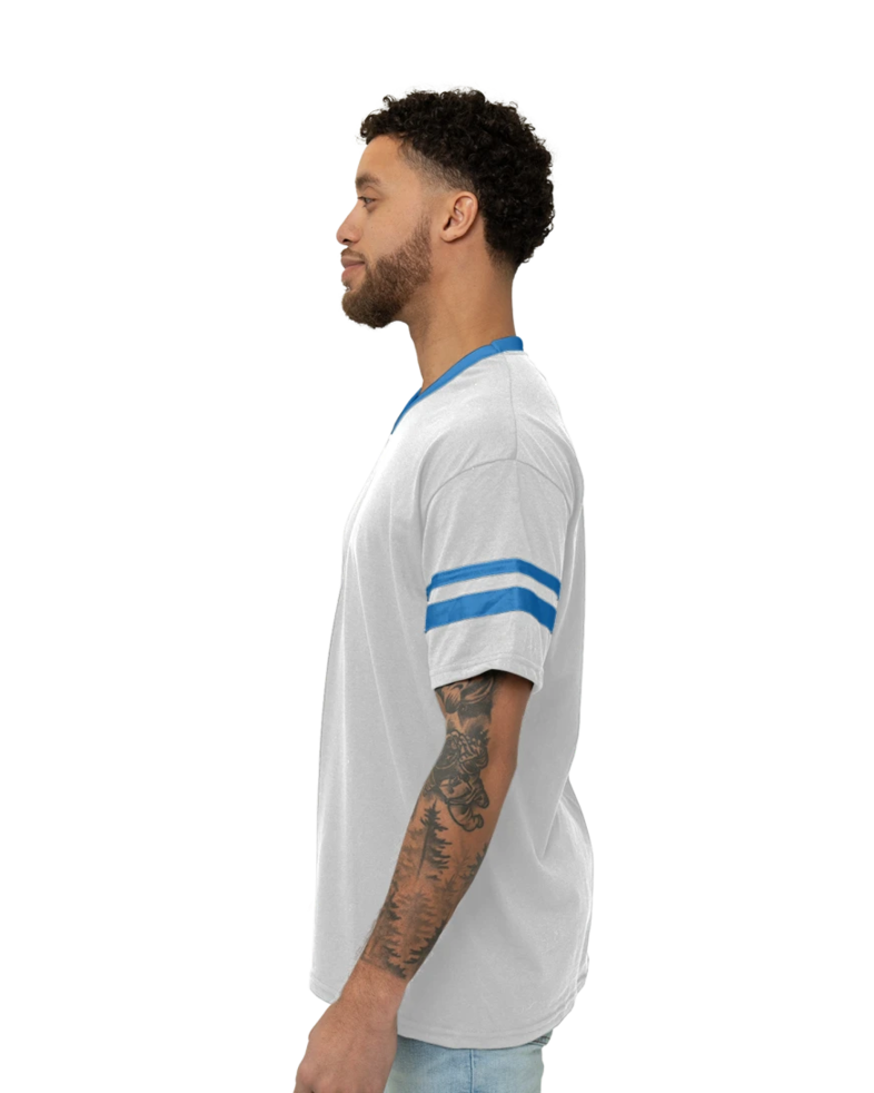 Image of a model wearing a 360 Augusta Double Sleeve Stripe Jersey