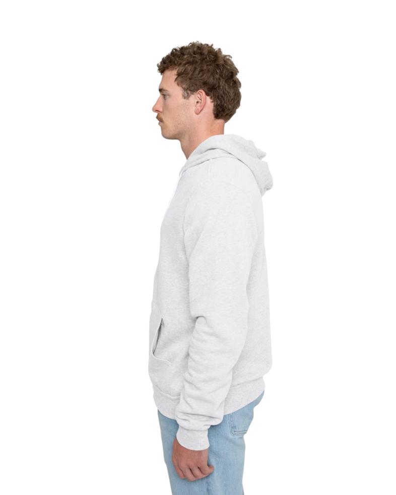 Image of a model wearing a 3739 Bella + Canvas Unisex Sponge Fleece Full-Zip Hoodie
