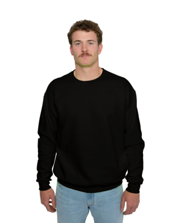 Model wearing a 4662 Jerzees Super Sweats 50/50 Crew