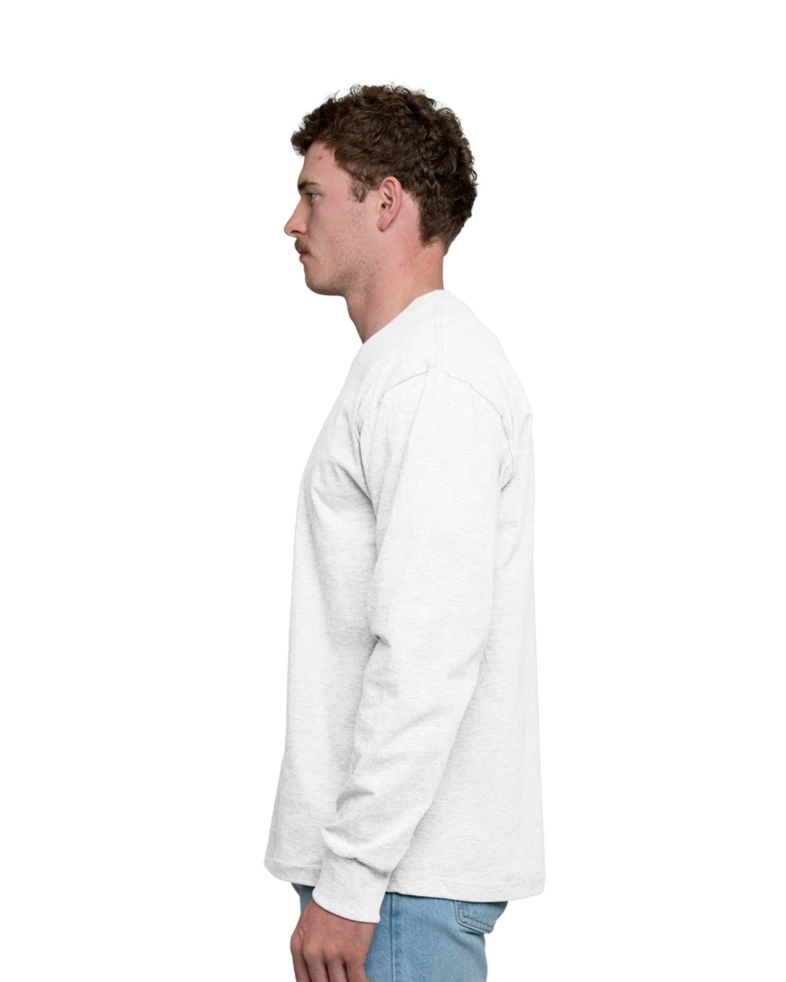 Image of a model wearing a 5186 Hanes Beefy-T Long Sleeve