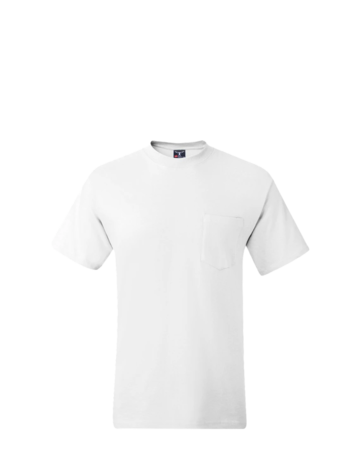 Model wearing a 5190 Hanes Beefy-T with Pocket