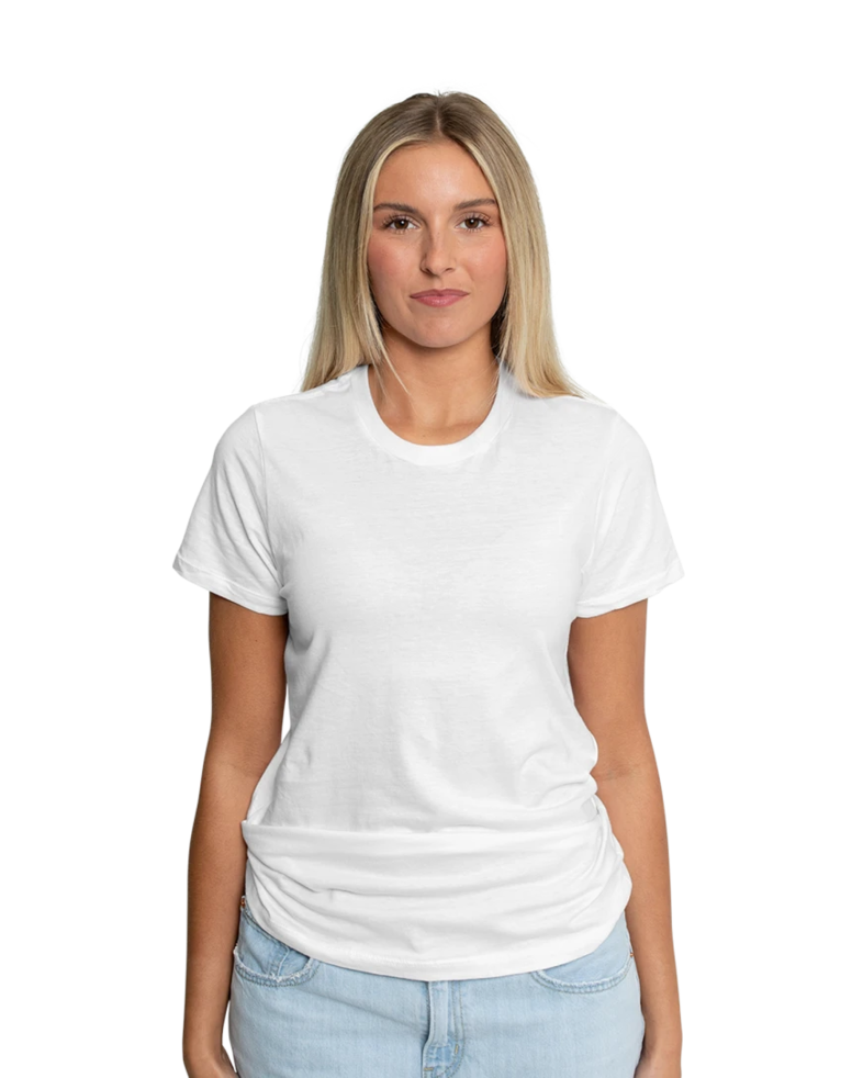 Image of a model wearing a 64000L Gildan Ladies' SoftStyle Tee