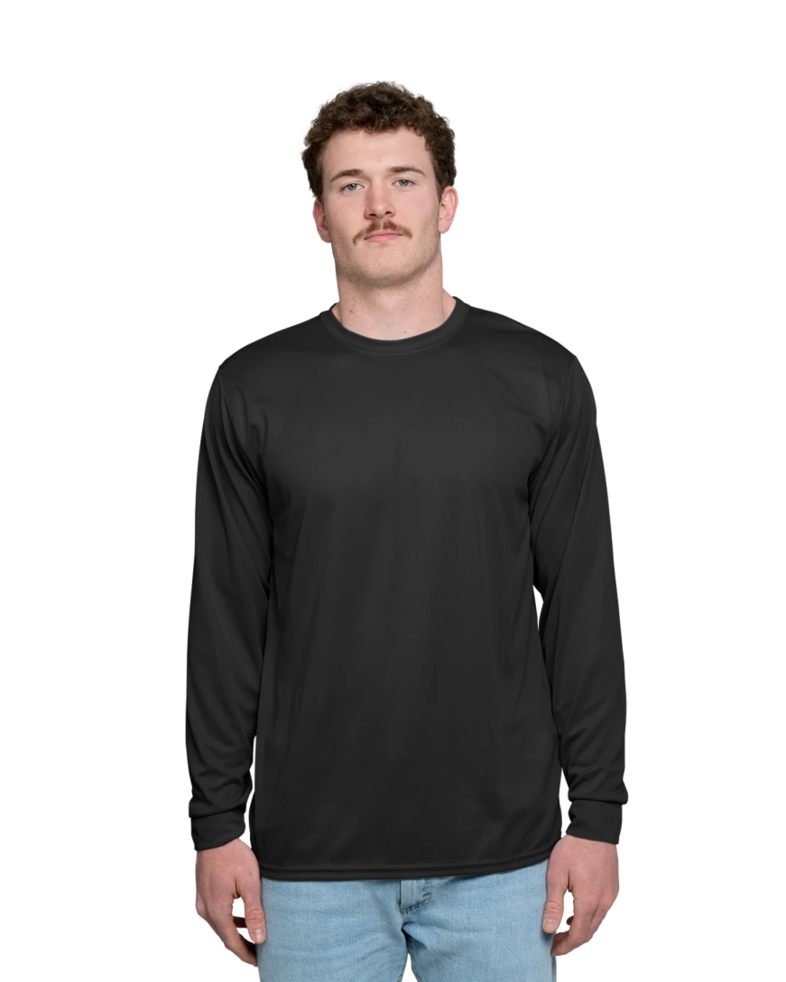 Image of a model wearing a Augusta 788 Wicking Long Sleeve Tee