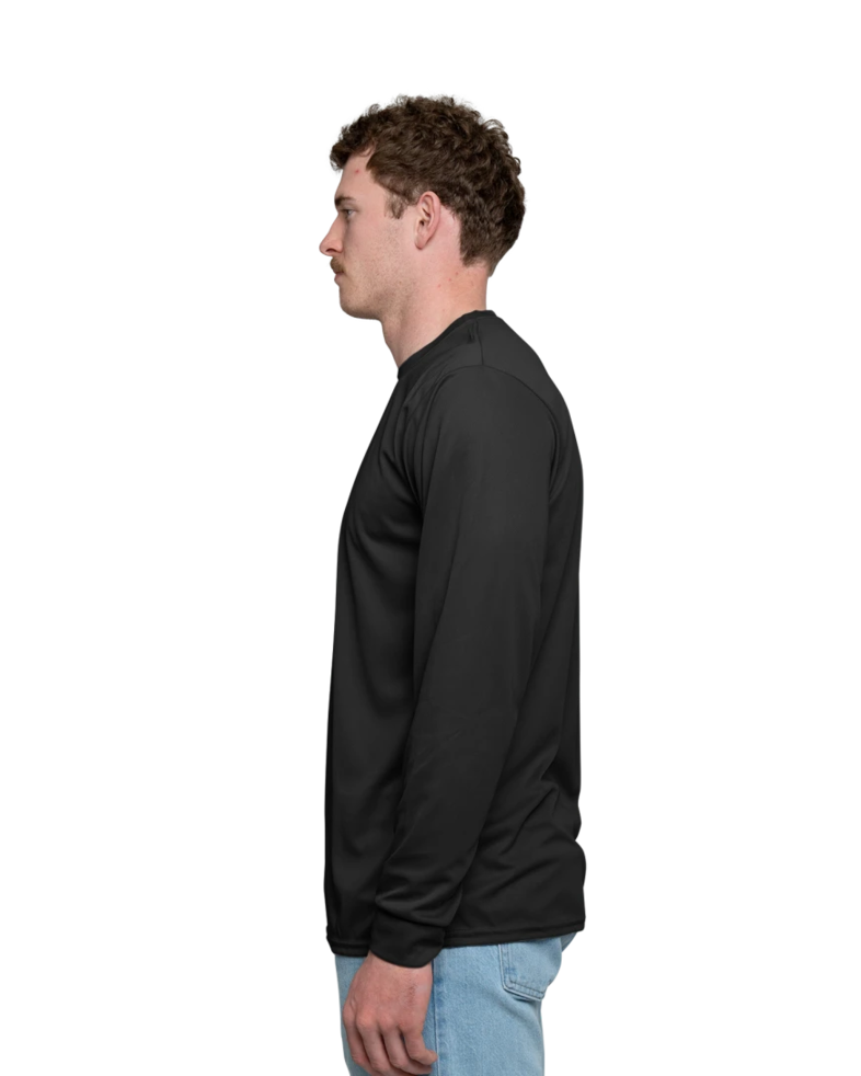 Image of a model wearing a Augusta 788 Wicking Long Sleeve Tee