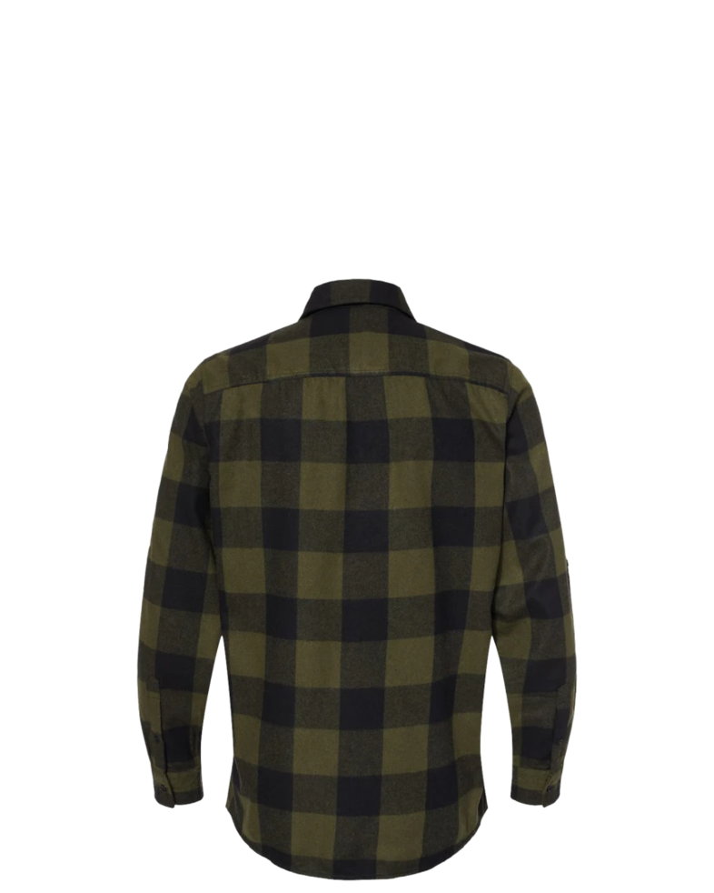 Image of a model wearing a 8210 Burnside Yarn-Dyed Long Sleeve Flannel Shirt