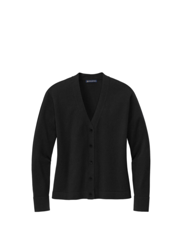 Model wearing a BB18405 Brooks Brothers® Women’s Cotton Stretch Cardigan Sweater