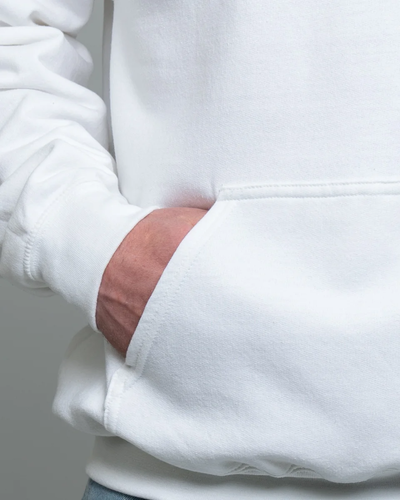 Closeup of a 18500 Gildan Blend Pullover Hooded Sweatshirt