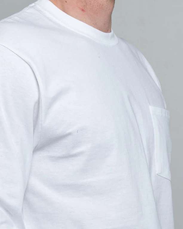 Closeup of a PC61LSP Port & Company Long Sleeve Pocket Tee