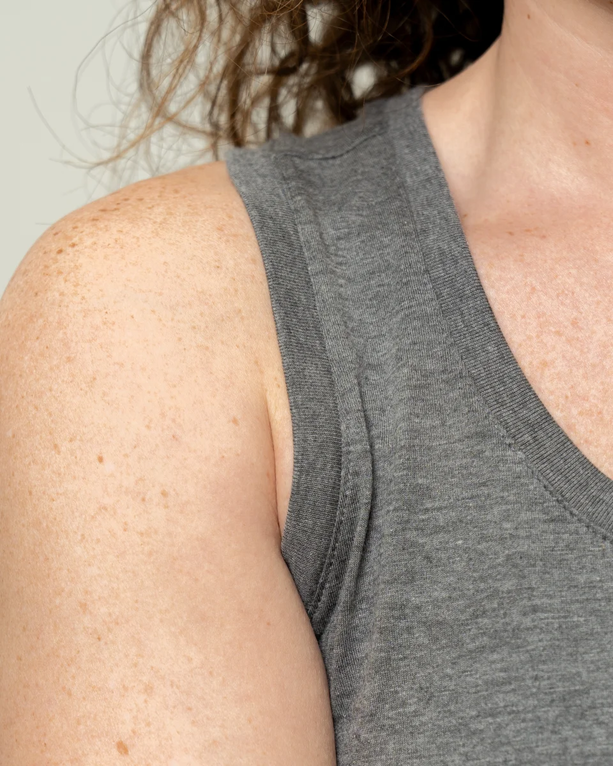 Closeup of a DM138L District Ladies Perfect Tri-Blend Racerback Tank