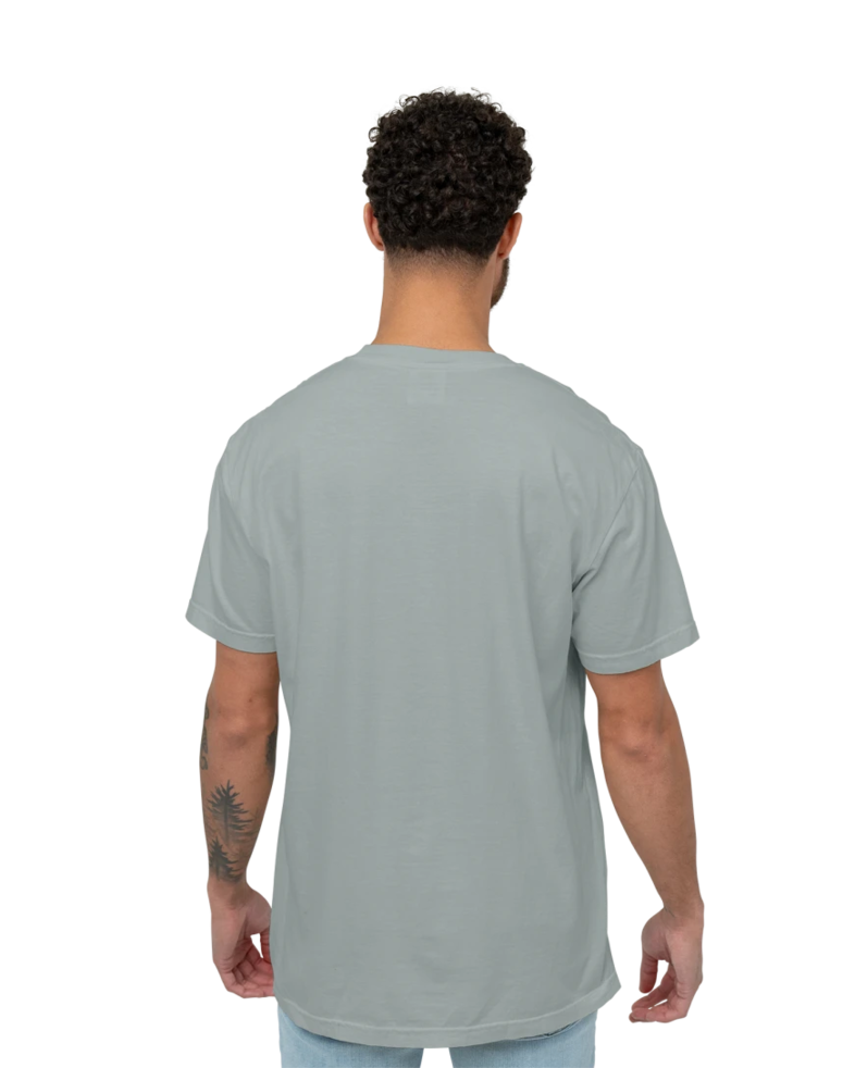 Image of a model wearing a CC1717 Comfort Colors Pigment Dyed Short Sleeve Shirt