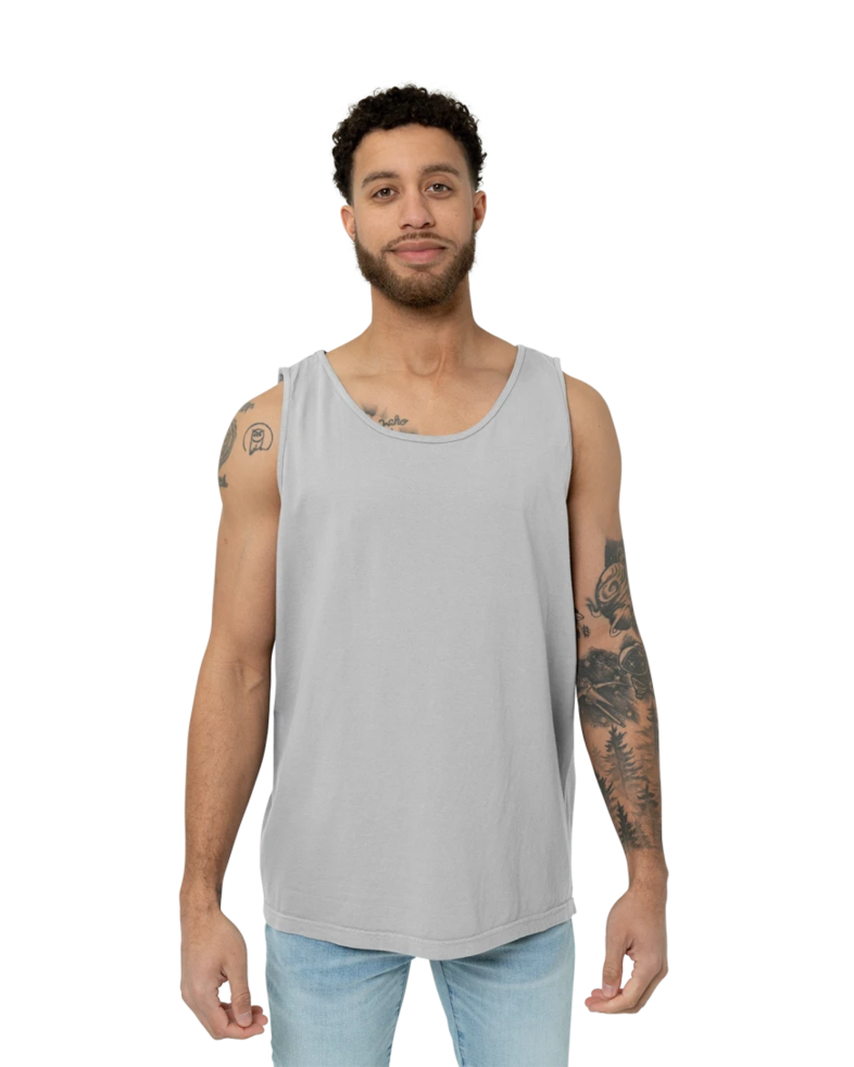 Image of a model wearing a CC9360 Comfort Colors Pigment Dyed Tank Top 