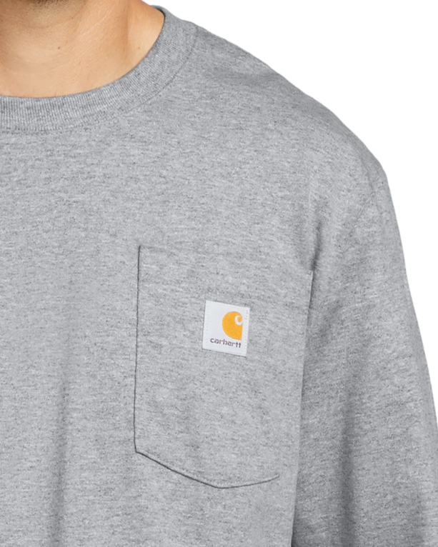 Closeup of a CTK126 Carhartt Workwear Pocket Long Sleeve T-Shirt