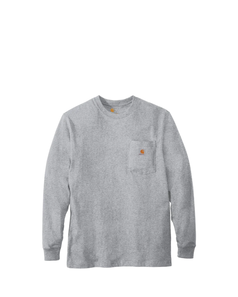 Image of a model wearing a CTK126 Carhartt Workwear Pocket Long Sleeve T-Shirt