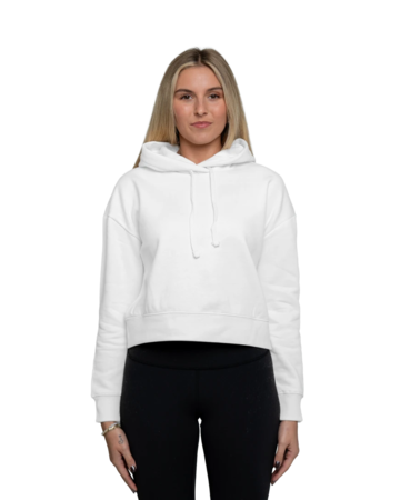 Model wearing a DT6101 District® Women’s V.I.T.™ Fleece Hoodie