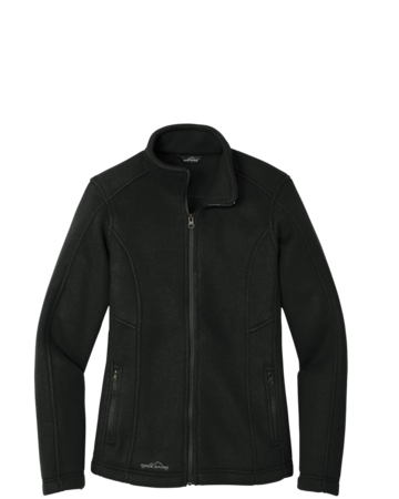 Model wearing a EB201 Eddie Bauer Ladies Full-Zip Fleece Jacket