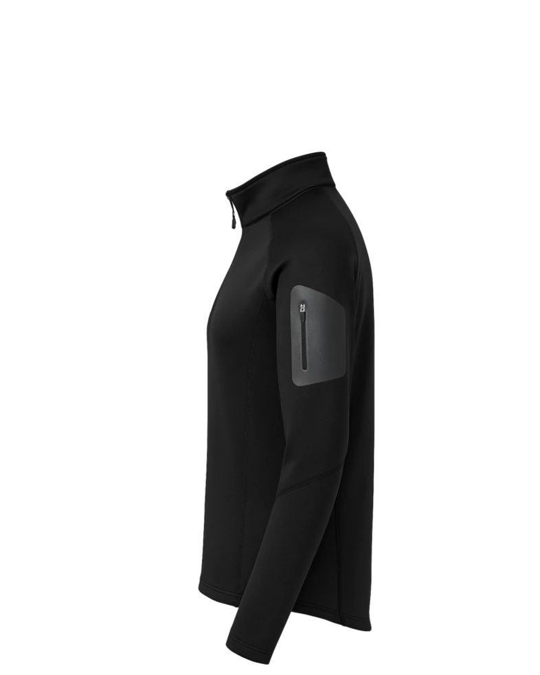 Image of a model wearing a EB235 Eddie Bauer Ladies 1/2-Zip Performance Fleece