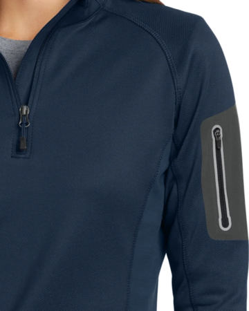 Closeup of a EB235 Eddie Bauer Ladies 1/2-Zip Performance Fleece