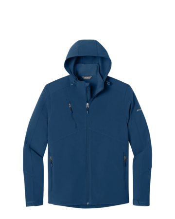 Model wearing a EB536 Eddie Bauer Hooded Soft Shell Parka