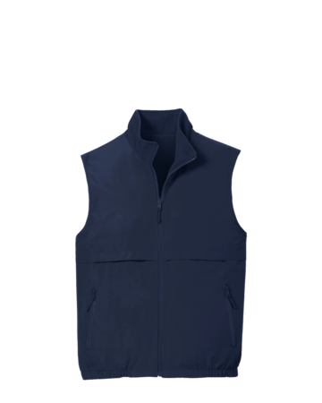 Model wearing a J7490 Port Authority Reversible Charger Vest