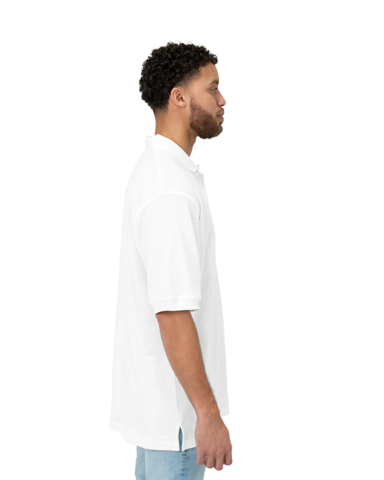 Image of a model wearing a K500 Men's Port Authority Silk Touch Polo