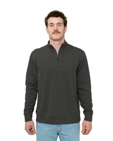 Model wearing a K807 Port Authority Interlock 1/4-Zip