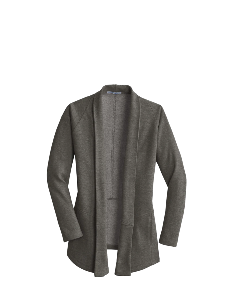Image of a model wearing a L807 Port Authority Ladies Interlock Cardigan
