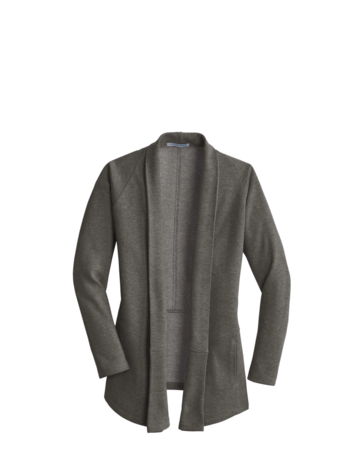 Model wearing a L807 Port Authority Ladies Interlock Cardigan