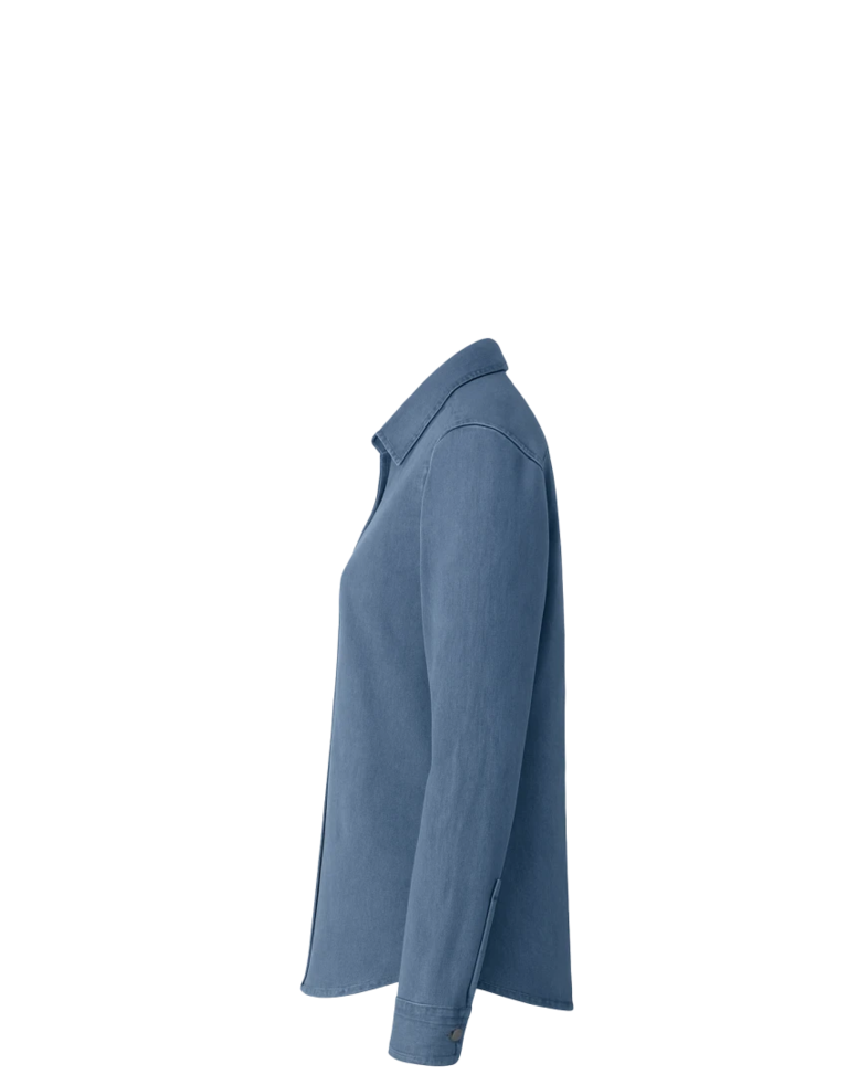 Image of a model wearing a LSP10 Port & Company Ladies Long Sleeve Value Denim