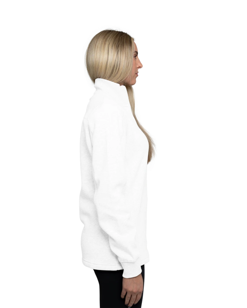 Image of a model wearing a LST253 Sport-Tek Ladies 1/4-Zip Sweatshirt