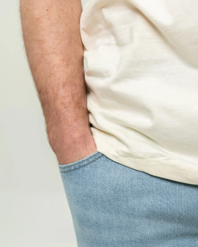 Closeup of a NL3600 Next Level Premium Fitted Short Sleeve Crew Tee