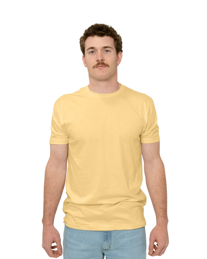 Image of a model wearing a NL3600 Next Level Premium Fitted Short Sleeve Crew Tee