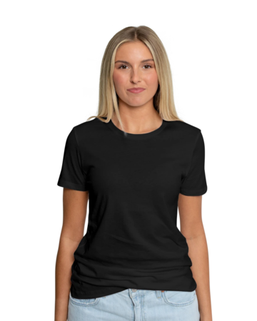 Model wearing a NL3900 Next Level Ladies Boyfriend Tee