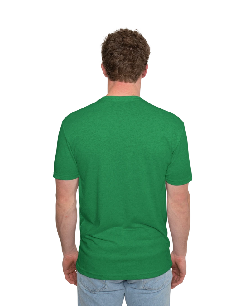 Image of a model wearing a NL6010 Next Level Unisex Tri-Blend Crew Tee