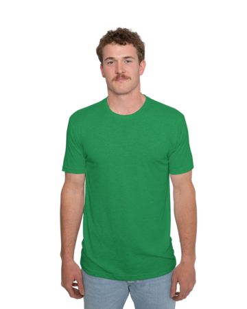 Model wearing a NL6010 Next Level Unisex Tri-Blend Crew Tee